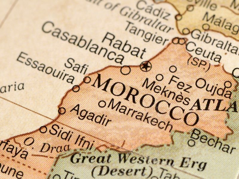 Morocco on the map